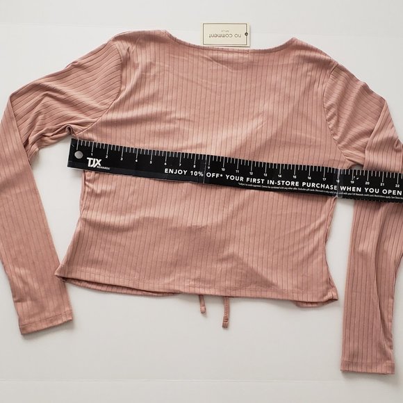 NO COMMENT Tie Front Top - Picture 4 of 5